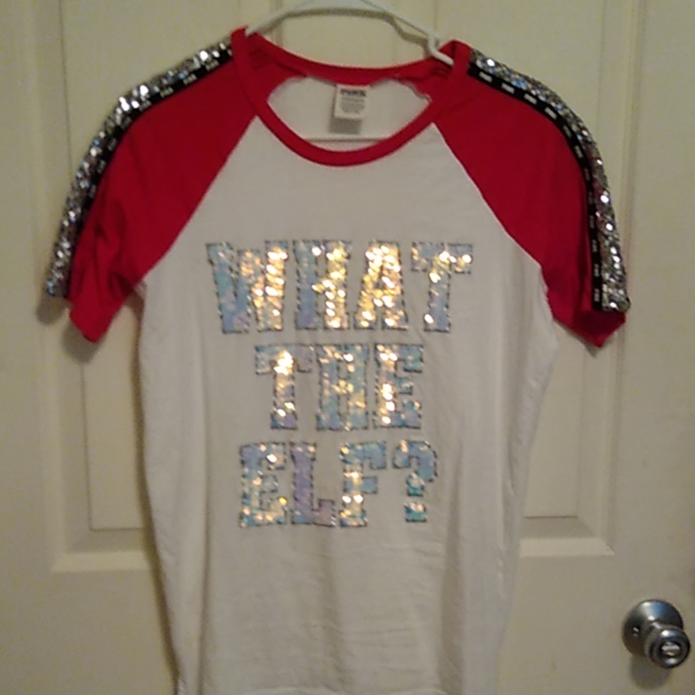 Victoria secret Pink glitter Xmas shirt